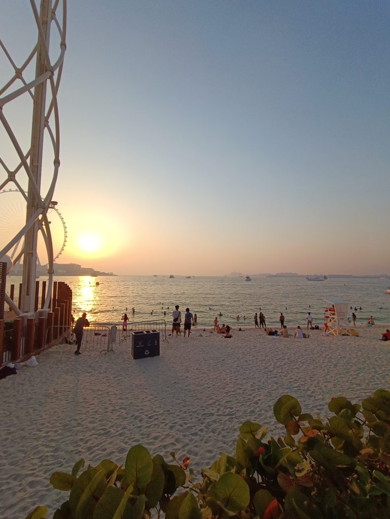 dubai beach sunset